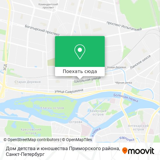 Карта Дом детства и юношества Приморского района