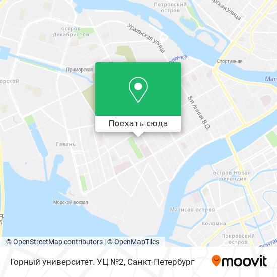 Карта Горный университет. УЦ №2