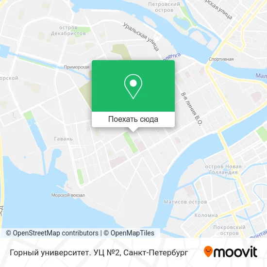 Карта Горный университет. УЦ №2