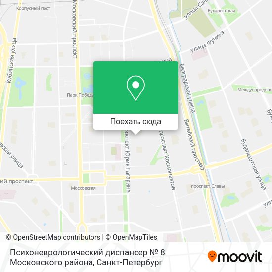 Карта Психоневрологический диспансер № 8 Московского района