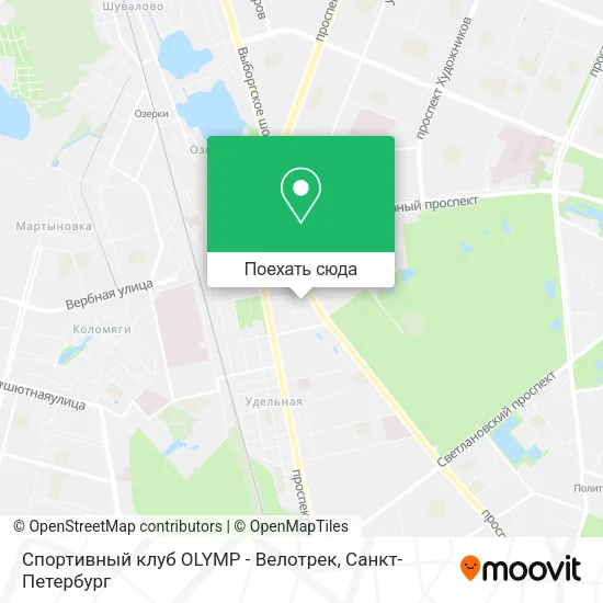Карта Спортивный клуб OLYMP - Велотрек