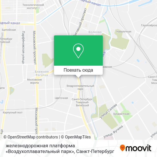 Карта железнодорожная платформа «Воздухоплавательный парк»