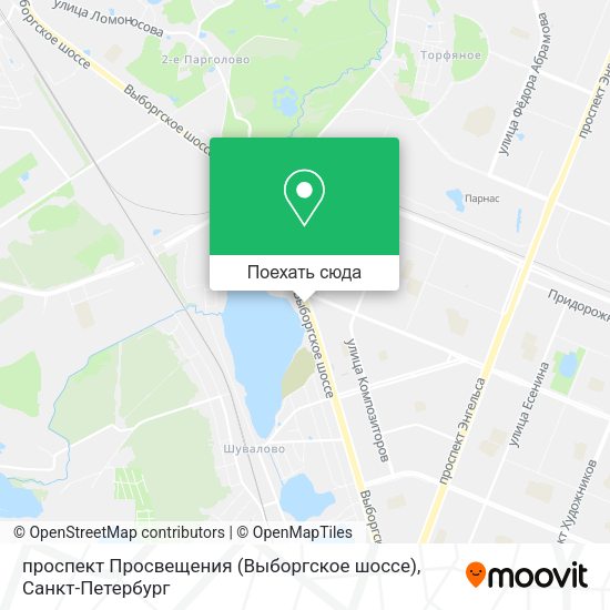 Карта проспект Просвещения (Выборгское шоссе)