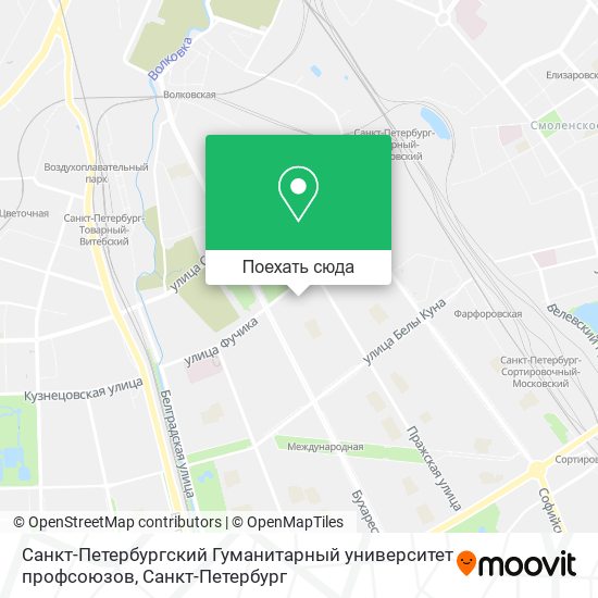 Карта Санкт-Петербургский Гуманитарный университет профсоюзов