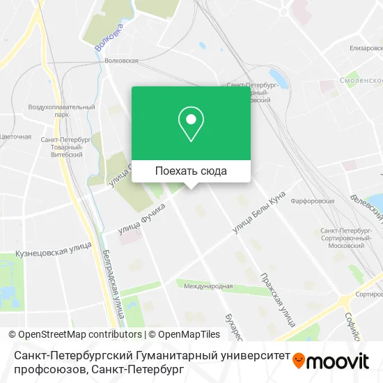Карта Санкт-Петербургский Гуманитарный университет профсоюзов