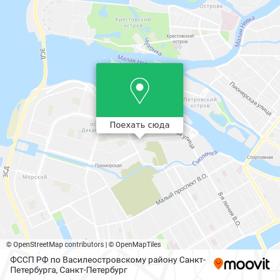 Карта ФССП РФ по Василеостровскому району Санкт-Петербурга