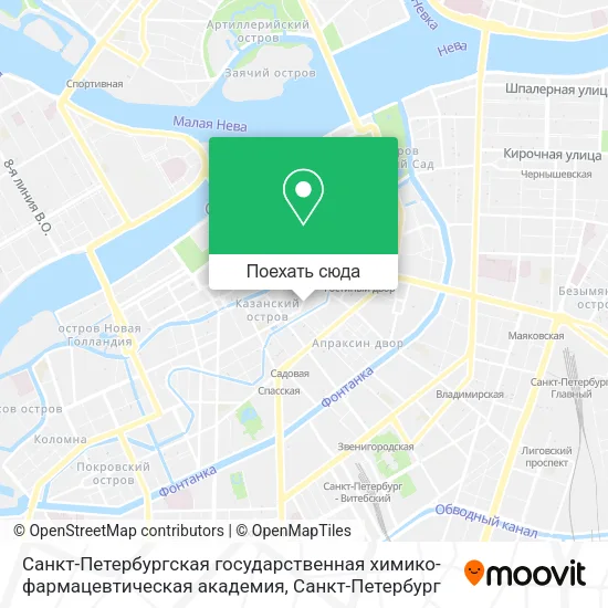 Карта Санкт-Петербургская государственная химико-фармацевтическая академия