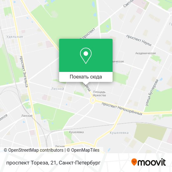 Карта проспект Тореза, 21