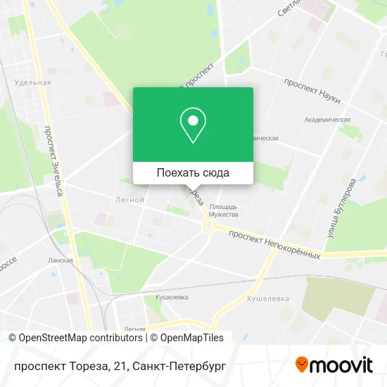 Карта проспект Тореза, 21