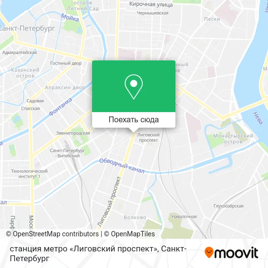 Карта станция метро «Лиговский проспект»