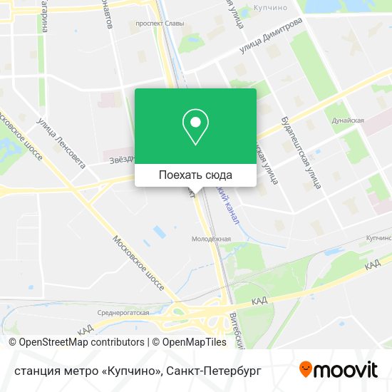 Карта станция метро «Купчино»
