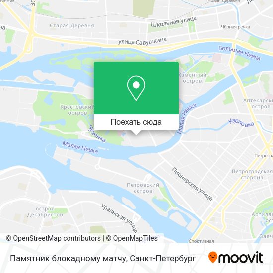 Карта Памятник блокадному матчу