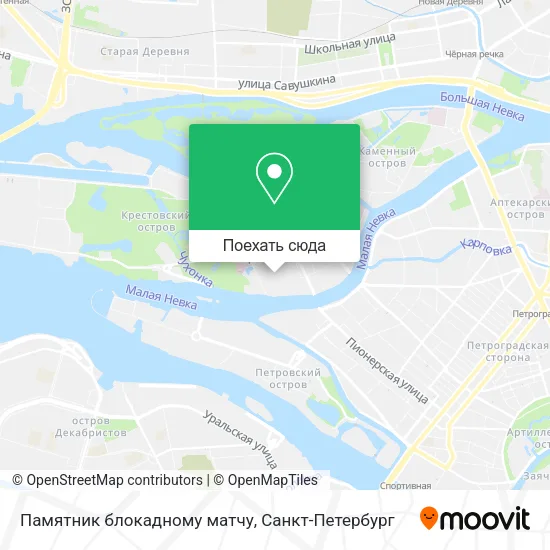 Карта Памятник блокадному матчу