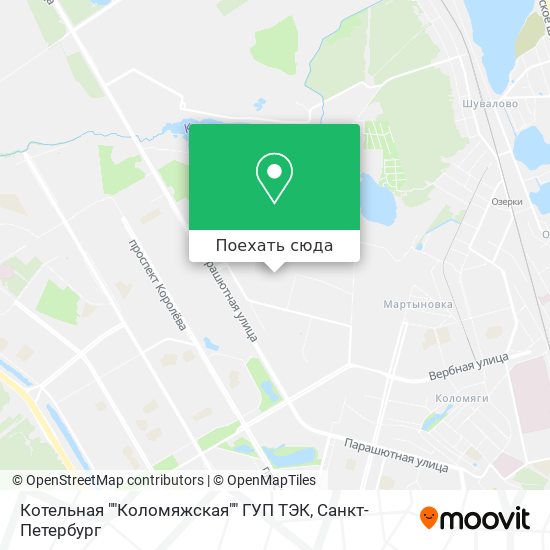 Карта Котельная ""Коломяжская"" ГУП ТЭК