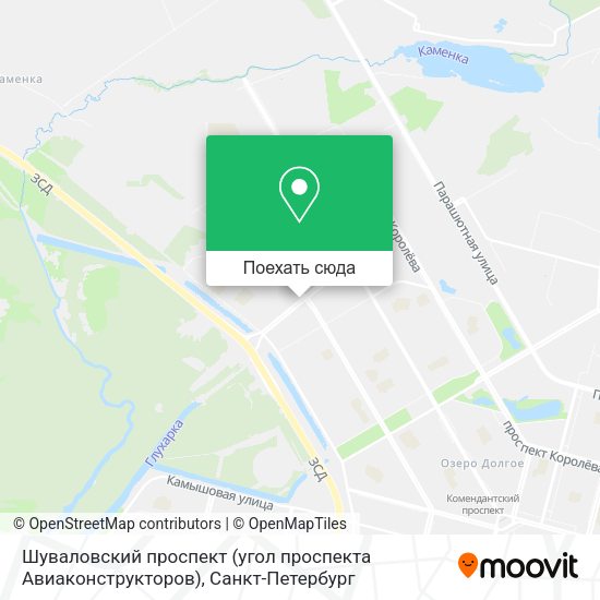 Карта Шуваловский проспект (угол проспекта Авиаконструкторов)