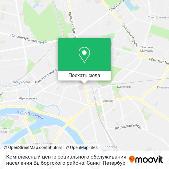 Карта Комплексный центр социального обслуживания населения Выборгского района