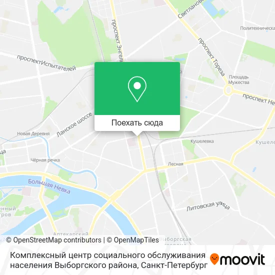 Карта Комплексный центр социального обслуживания населения Выборгского района