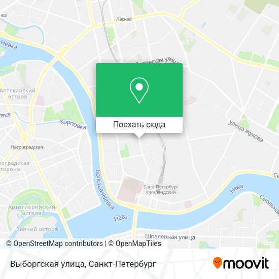 Карта Выборгская улица