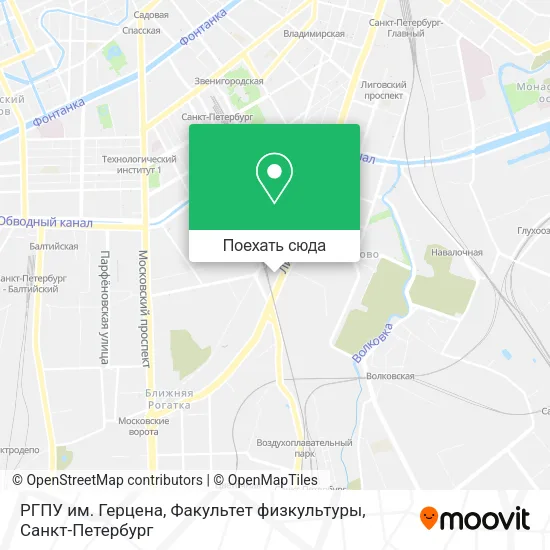 Карта РГПУ им. Герцена, Факультет физкультуры