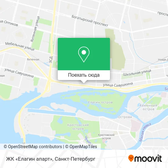 Карта ЖК «Елагин апарт»