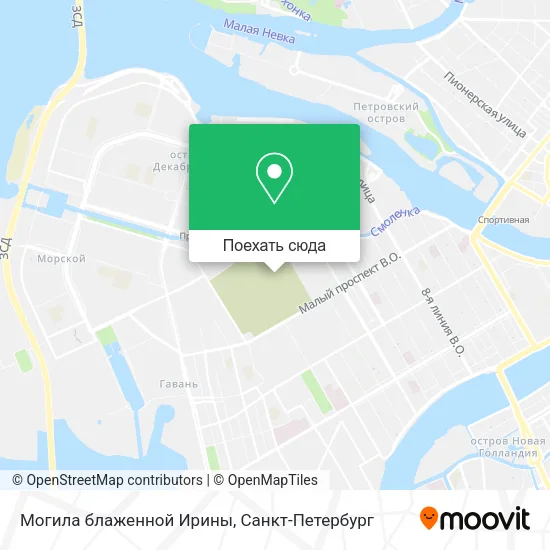 Карта Могила блаженной Ирины
