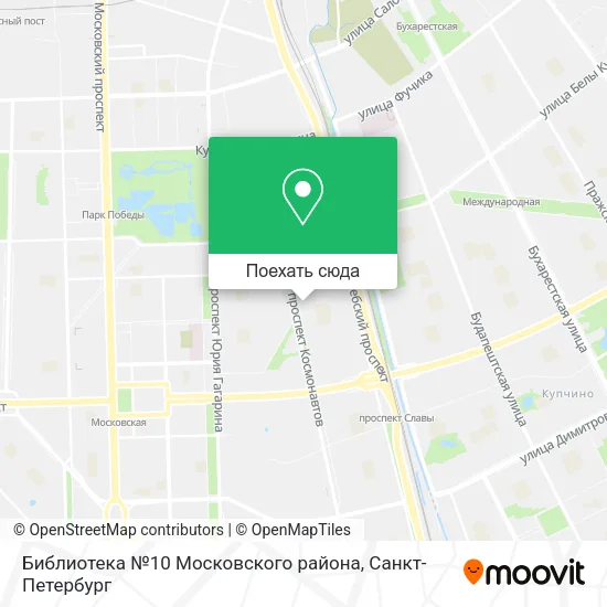 Карта Библиотека №10 Московского района