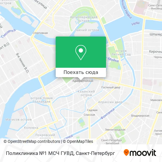 Карта Поликлиника №1 МСЧ ГУВД