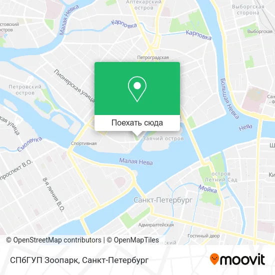 Карта СПбГУП Зоопарк