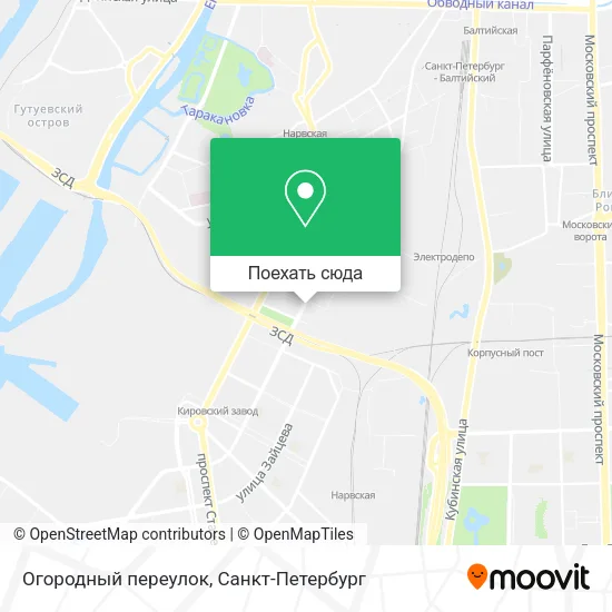 Карта Огородный переулок