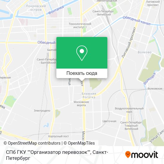 Карта СПб ГКУ ""Организатор перевозок""