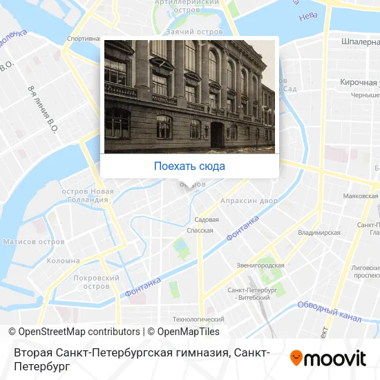 Карта Вторая Санкт-Петербургская гимназия