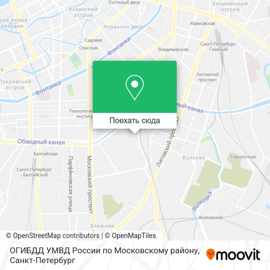 Карта ОГИБДД УМВД России по Московскому району
