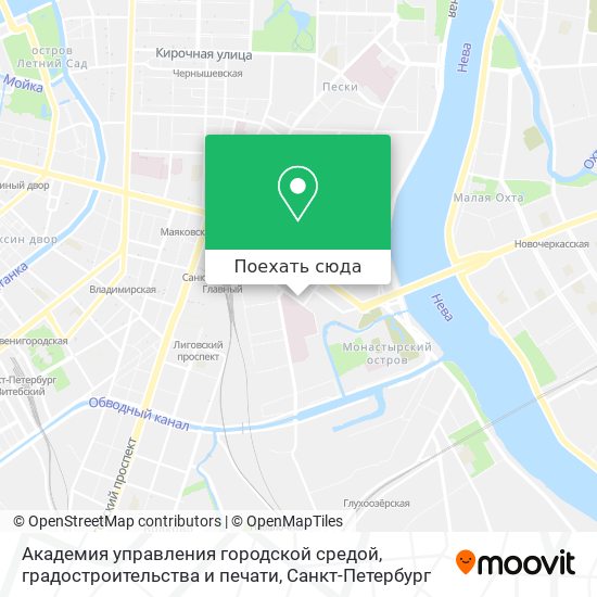 Карта Академия управления городской средой, градостроительства и печати