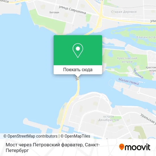 Карта Мост через Петровский фарватер