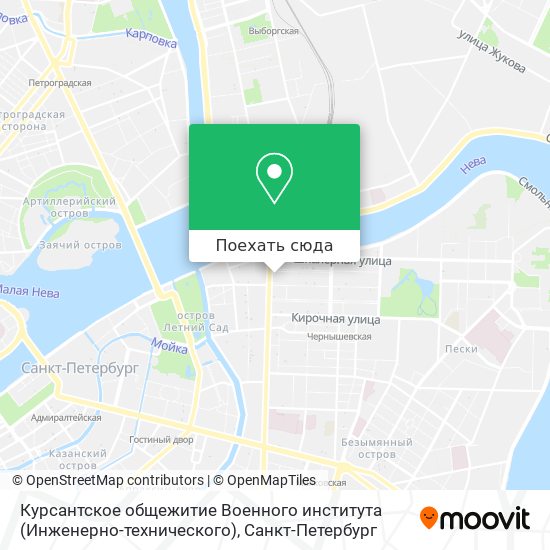 Карта Курсантское общежитие Военного института (Инженерно-технического)