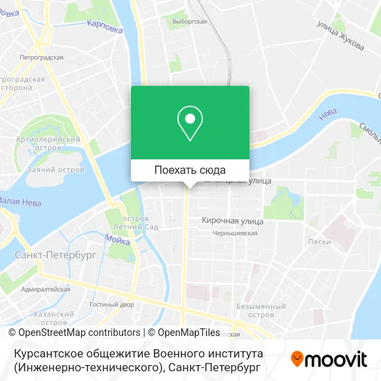 Карта Курсантское общежитие Военного института (Инженерно-технического)