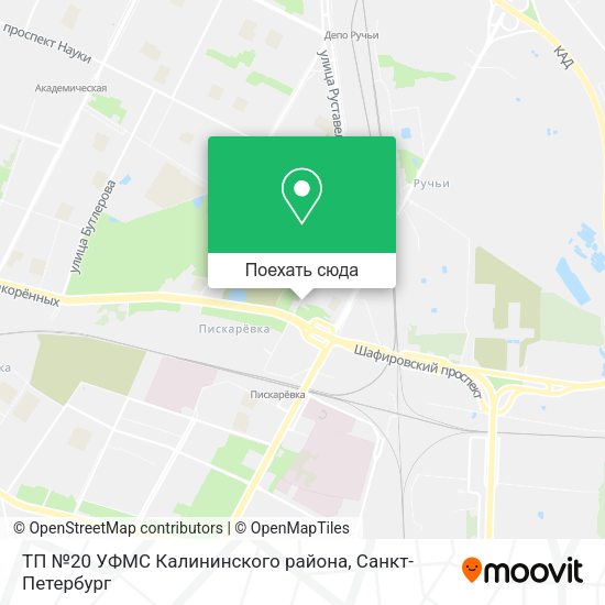 Карта ТП №20 УФМС Калининского района