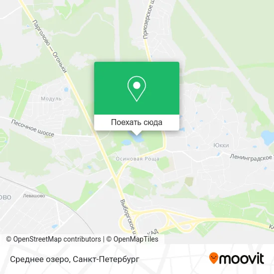 Карта Среднее озеро