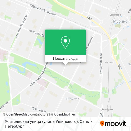 Карта Учительская улица (улица Ушинского)