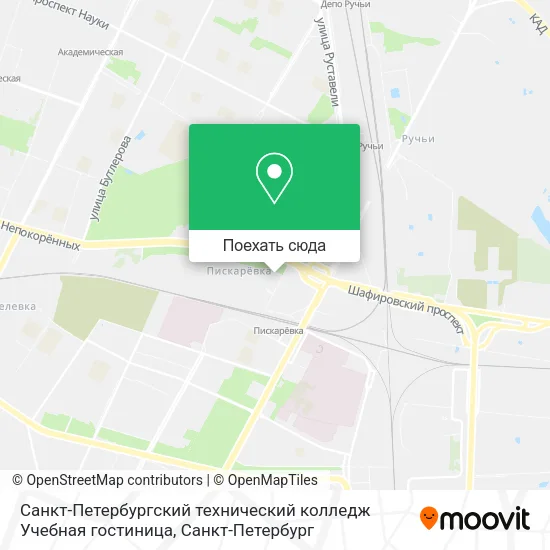 Карта Санкт-Петербургский технический колледж Учебная гостиница