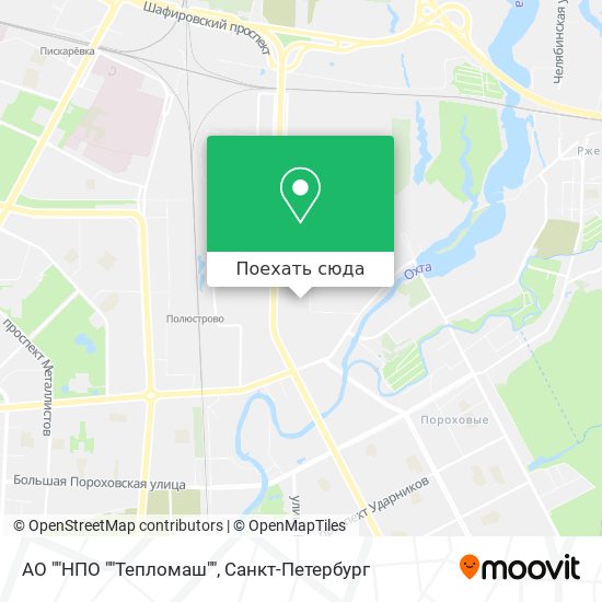 Карта АО ""НПО ""Тепломаш""