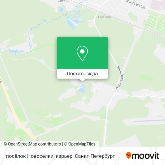 Карта посёлок Новосёлки, карьер