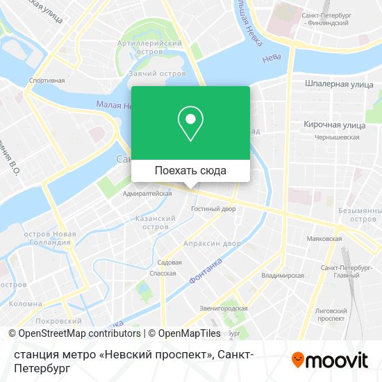Карта станция метро «Невский проспект»