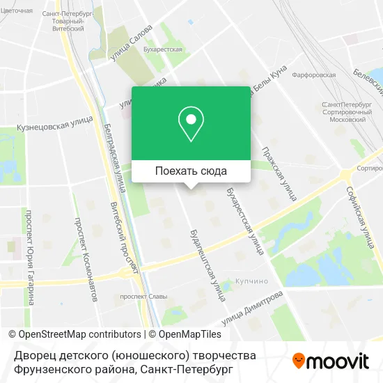 Карта Дворец детского (юношеского) творчества Фрунзенского района