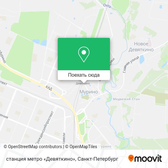 Карта станция метро «Девяткино»