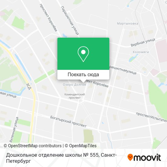 Карта Дошкольное отделение школы № 555