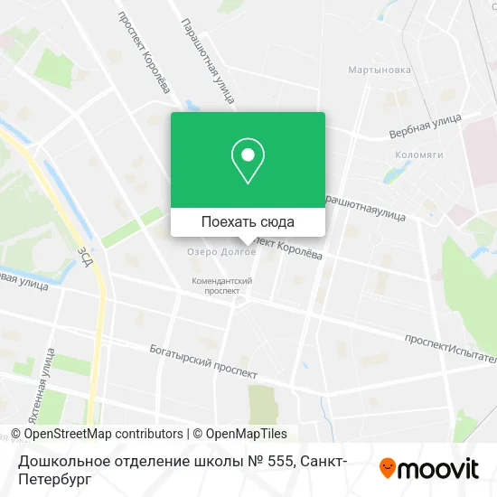 Карта Дошкольное отделение школы № 555