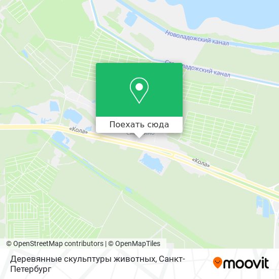 Карта Деревянные скульптуры животных