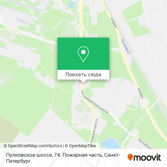Карта Пулковское шоссе, 74. Пожарная часть