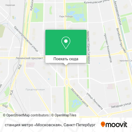 Карта станция метро «Московская»